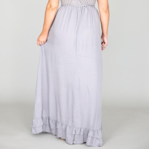 SUCH A DELIGHT GREY LACE MAXI DRESS - Picture 6 of 6